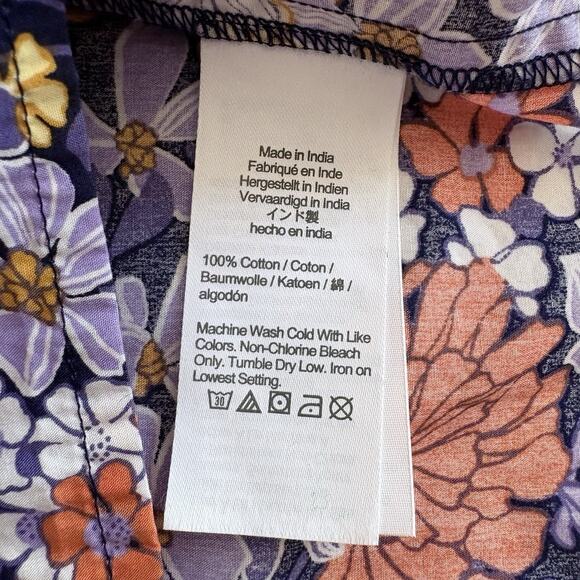 J Crew Crewcuts Girls L Cotton Squareneck Puff-Sleeve Floral Top Retro Preppy - Picture 6 of 8